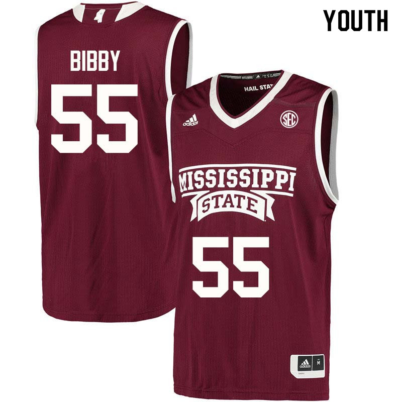 Youth #55 Chloe Bibby Mississippi State Bulldogs College Basketball Jerseys Sale-Maroon